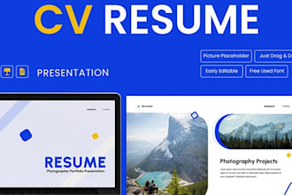 design a modern visual resume, powerpoint CV, or canva presentation portfolio