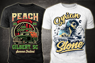 design custom graphic, music inspired t shirts and shirt logo