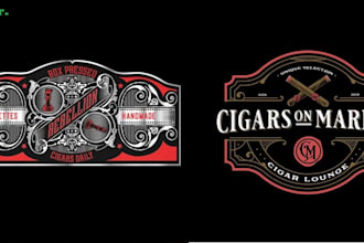 do cigar band, labels, box, and logo design 24 hours