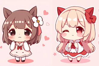 draw cute kawaii chibi illustration anime vtuber fanart twitch streamer
