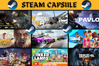 do game banner steam capsule game ui game poster game art logo steam graphics