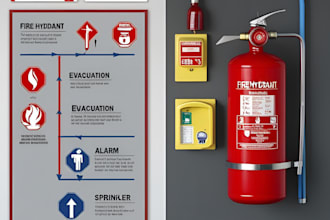 design fire safety plan fire hydrant evacuation route alarm and sprinkler