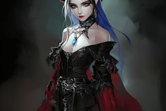 draw your character in a dark fantasy