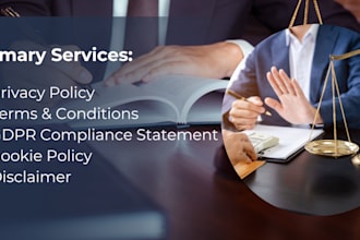 write privacy policy, terms and conditions, gdpr, cookie policy, disclaimer