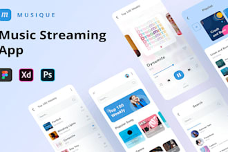 make a music streaming app with attractive UI