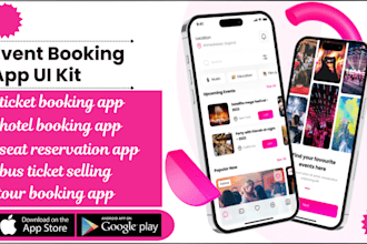 develop events booking app, ticket booking app, hotel booking app, tour booking