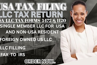 file and fax US tax forms 5472 and 1120 for non resident US llc