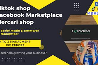 manage facebook marketplace, tiktok shop and etsy for dropshipping