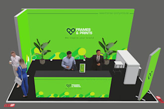 design eye catchy trade show booth or  event backdrop