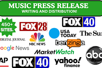 do UK and USA music press release, submit PR and press release distribution