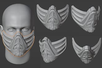 sculpt 3d wearable mask cosplay armor 3d custom mask 3d helmet for 3d printing