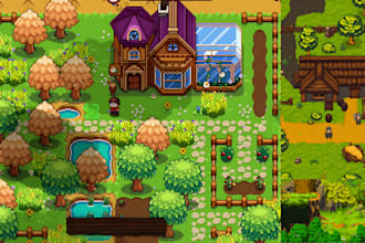 do pixel art tileset top down tile map rpg game art asset sprites sprite sheet
