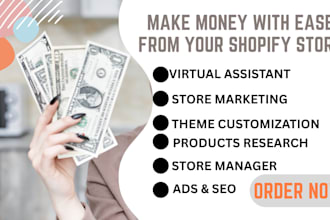 shopify virtual assistant shopify marketing shopify manager sales manager