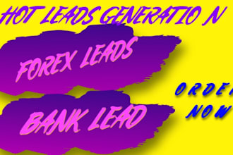 generate active crypto forex lead, bank lead, b2b lead, mlm lead, crypto lead