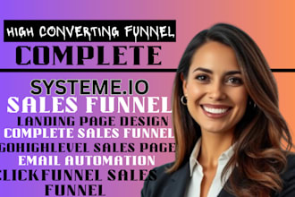 landing page, sales funnel in systeme io clickfunnels gohighlevel kajabi kartra