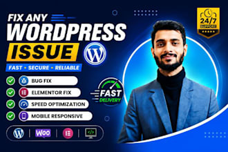 fix wordpress issues, elementor errors, woocommerce  bug fix