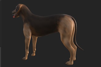 do 3d animal sculpting, 3d realistic creatures for 3d printing and fur model