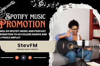 do spotify music and podcast promotion to US college radios and dj pools airplay
