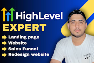 design or redesign gohighlevel website, ghl sales funnel, ghl store ghl expert