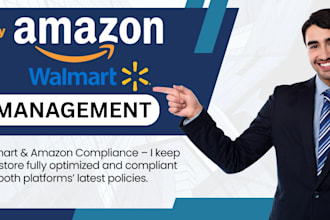 manage your walmart, amazon store, manage  PPC ads optimize