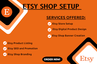 create esty store setup, product listing, etsy SEO