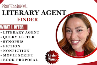 find literary agent for your screenplay, fiction book, or children book