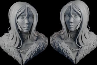 sculpt realistic 3d head 3d bust 3d face helmet 3d full body model 3d printing