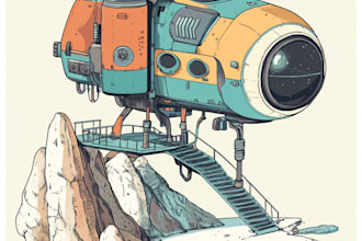 create a sci fi spaceship art