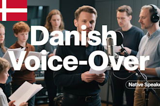 record pro voice over in danish or english by actors of various ages and genders