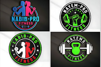 create modern gym, sports or fitness business logo any graphics design
