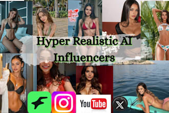 create realistic ai  influencer model for fanvue instagram product or brand
