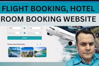 design flight booking website, airline website, hotel room booking, tour website