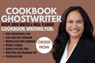 write cookbook, carnivorous, meditarrean, low carb, vegan