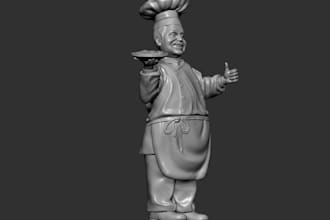 make 3d figure,cartoon style 3d renders,zbrush human 3d portrait for print,stl