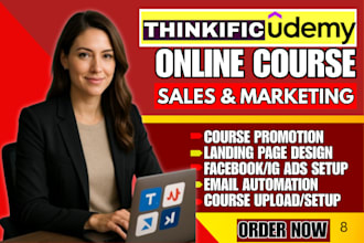 do udemy online course promotion business coaching kajabi podia sales marketing