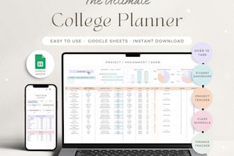 create digital habit and productivity tracker in google sheet for student