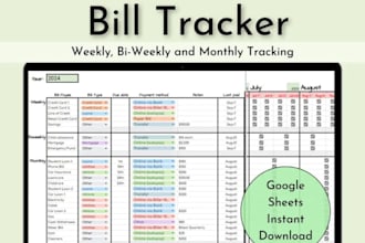 bill tracker spreadsheet googlesheet bill calendar bill payment tracker in excel