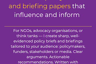 copywrite policy briefs and briefing papers that influence and inform