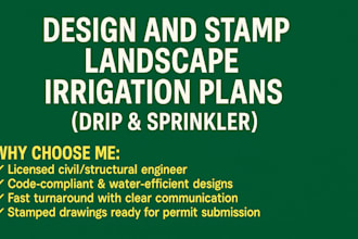 design and stamp landscape irrigation plans drip sprinkler