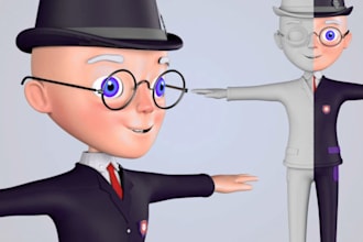 create 3d character design, 3d character modeling, 3d art, 3d design, 3d rigging