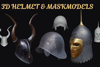 design 3d mask 3d cosplay helmet mask model custom 3d mask helmet stl model step