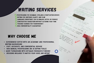 proofread and edit your english, dutch, or french book or manuscript