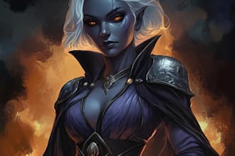 do dark fantasy art illustrations in a painterly style