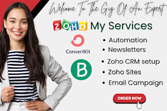 do convertkit brevo klaviyo email marketing automation, zoho CRM, zoho sites