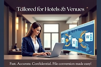 convert hospitality documents between PDF, word, and excel