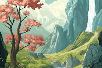 do fantasy  style character illustrations, landscapes,