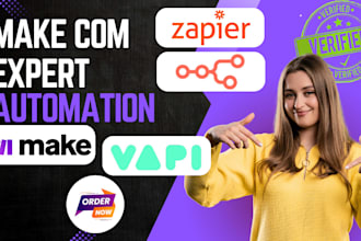 set up make com integromat or n8n zapier  and more for advanced automation work