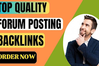 engage in 50 niche forum postings, each with its own distinct content