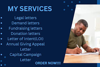 write demand letters, legal, donation letters, and more