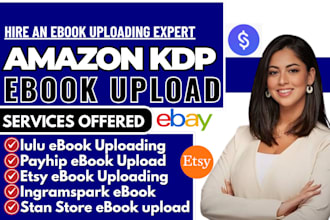 upload your ebook to amazon kdp lulu payhip etsy stan store ingramspark ebay